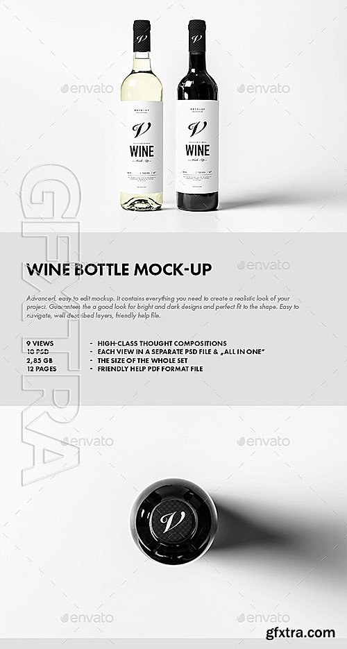 GraphicRiver - Wine Bottle Mock-up 12258986