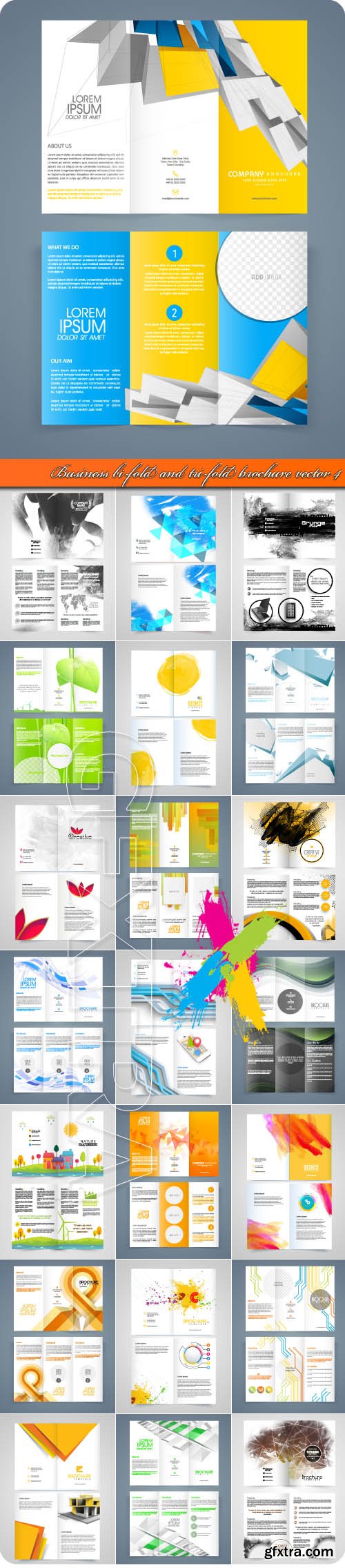 Business bi-fold and tri-fold brochure vector 4