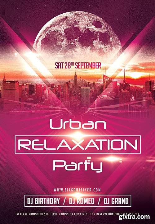 Urban Relaxation Party Flyer PSD Template + Facebook Cover