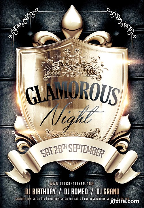 Glamorous Night Flyer PSD Template + Facebook Cover