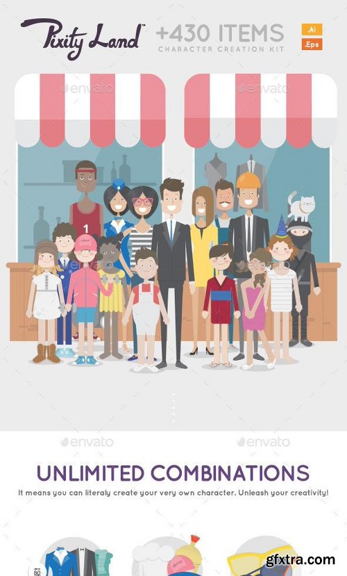Graphicriver Pixity Character Creator Kit 10032392