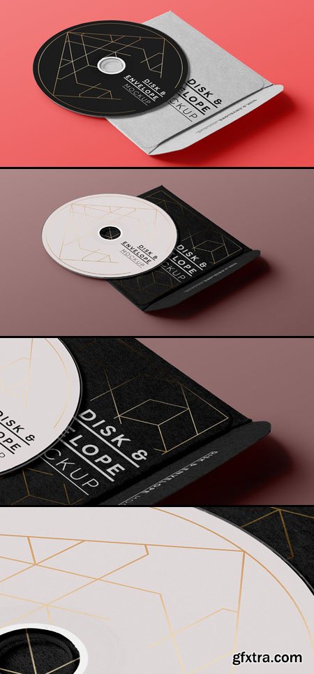 CD Disk Envelope Sleeve PSD MockUp