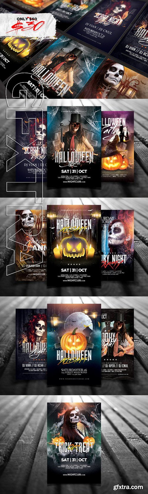 CM - 10 Halloween Flyers Bundle 371918