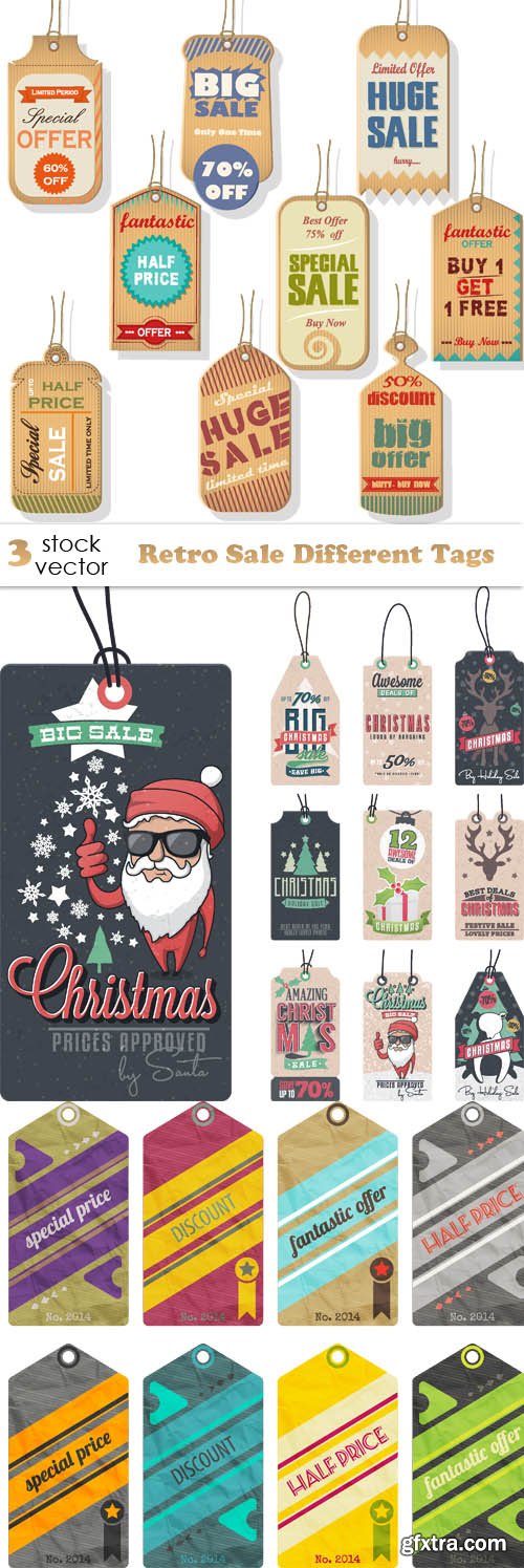 Vectors - Retro Sale Different Tags