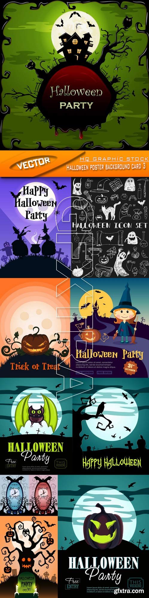 Stock Vector - Halloween poster background card 3