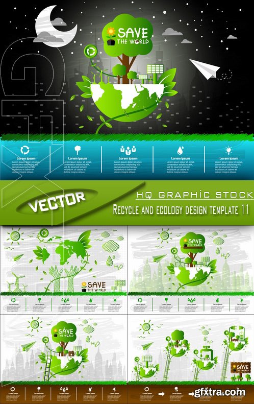 Stock Vector - Recycle and ecology design template 11