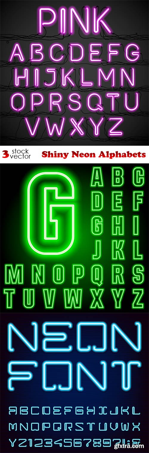 Vectors - Shiny Neon Alphabets