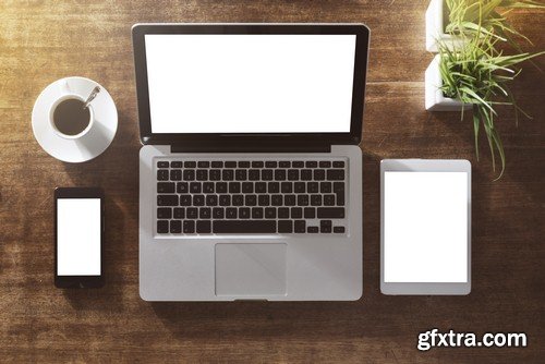 Laptop and cup of coffee