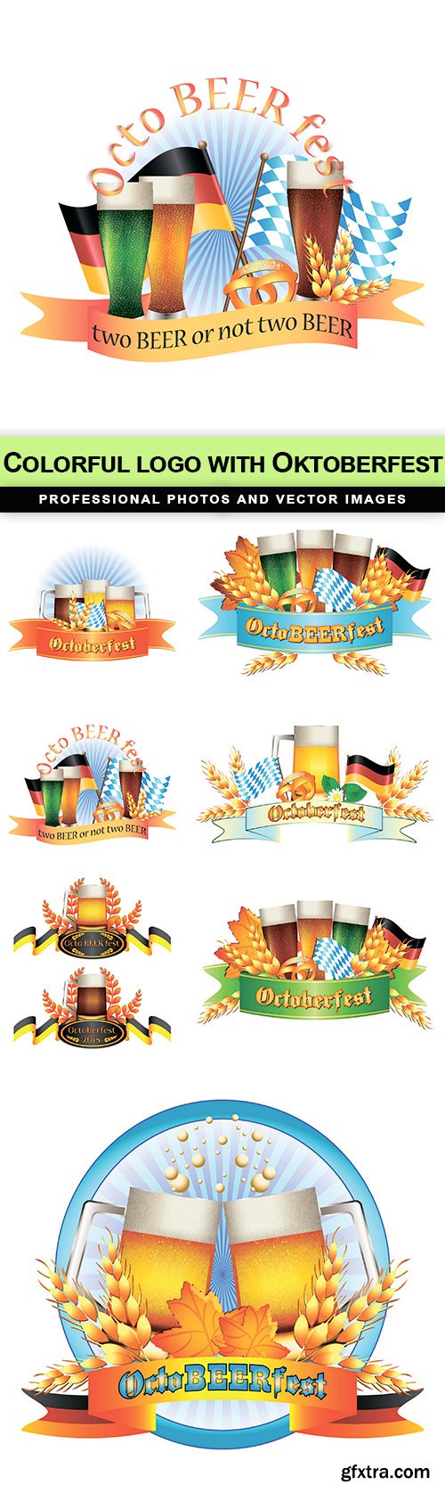 Colorful logo with Oktoberfest - 7 EPS