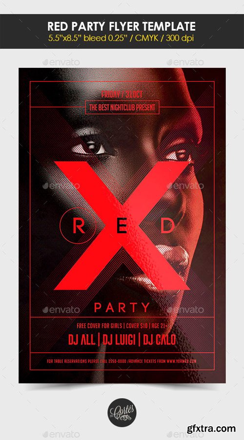 Red Party Flyer Template