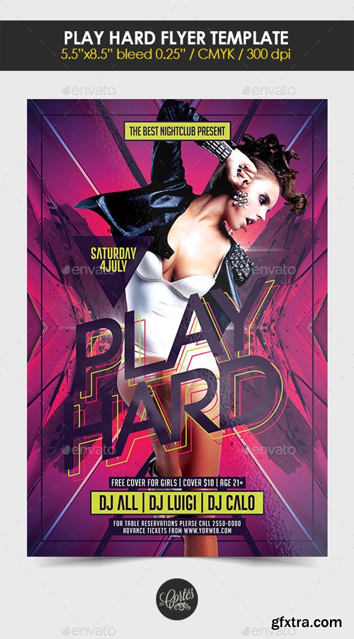 Play Hard Flyer Template