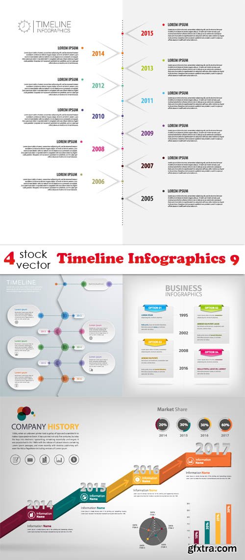 Vectors - Timeline Infographics 9