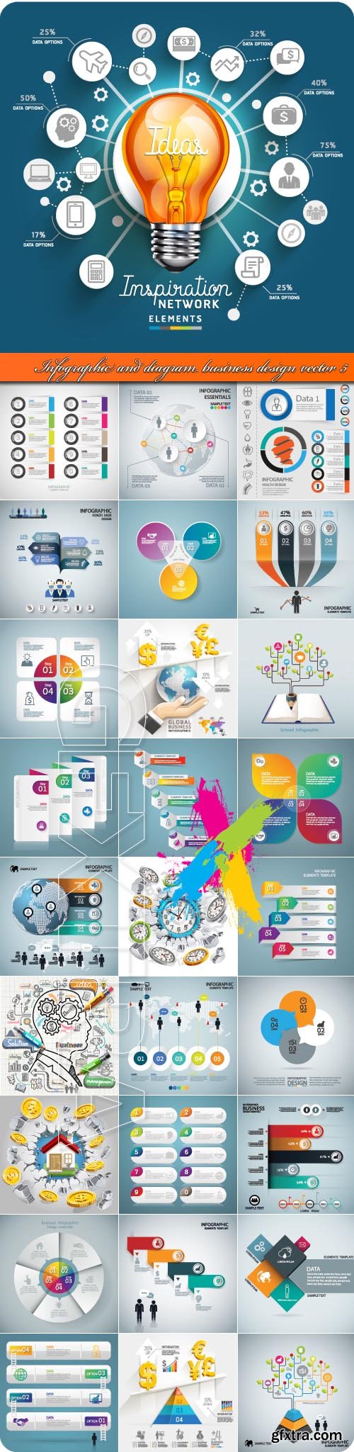 Infographic and diagram business design vector 5