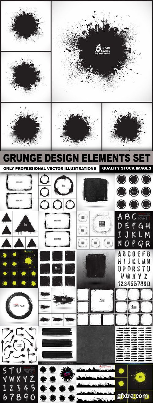 Grunge Design Elements Set - 25 Vector