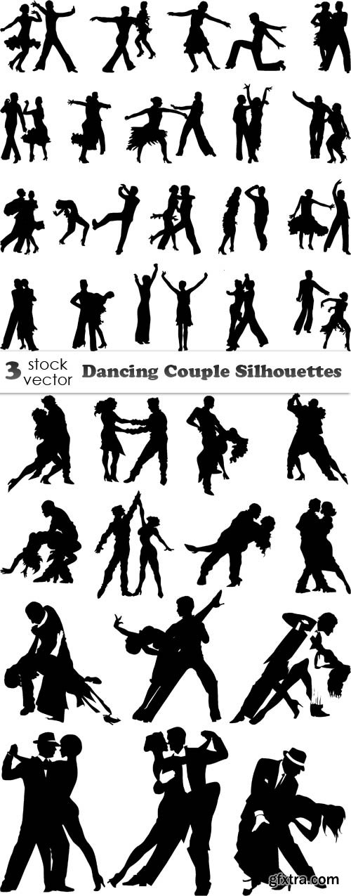 Vectors - Dancing Couple Silhouettes