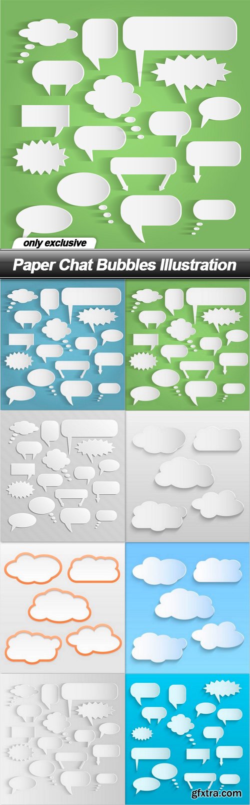 Paper Chat Bubbles Illustration - 8 EPS