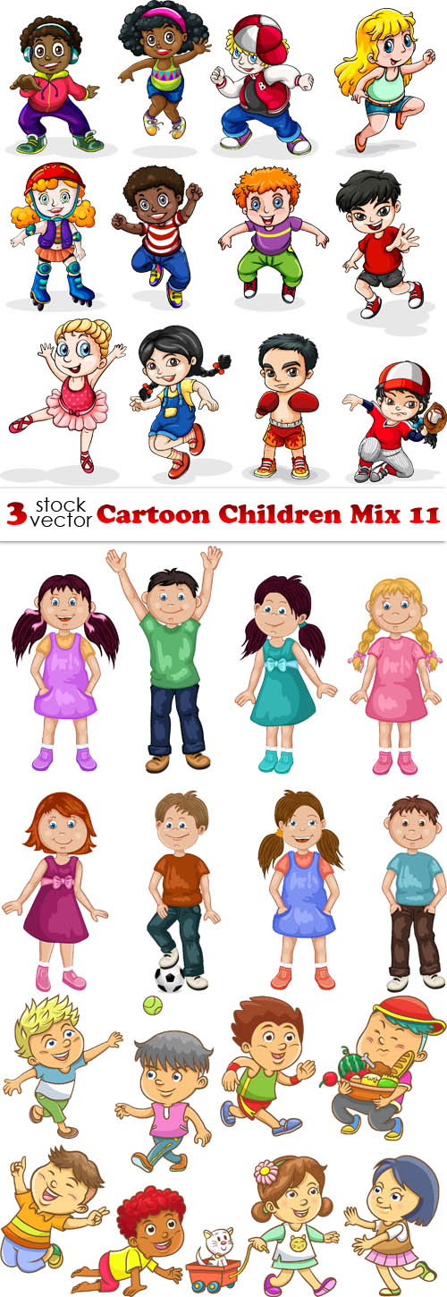 Vectors - Cartoon Children Mix 11