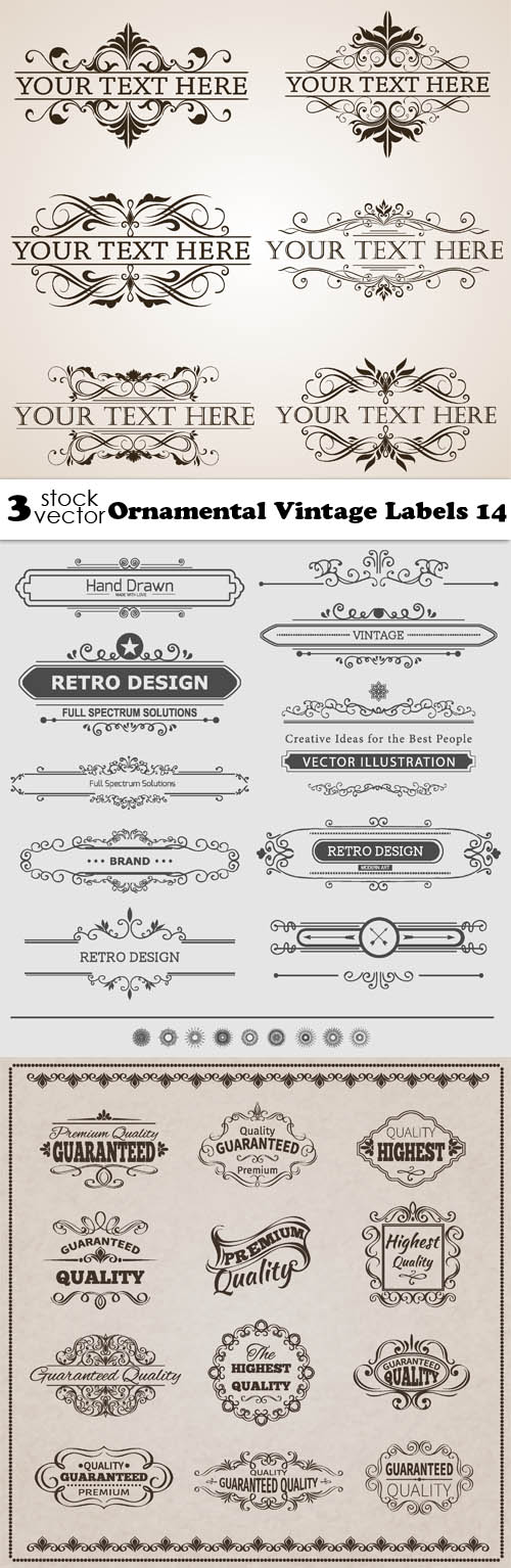 Vectors - Ornamental Vintage Labels 14