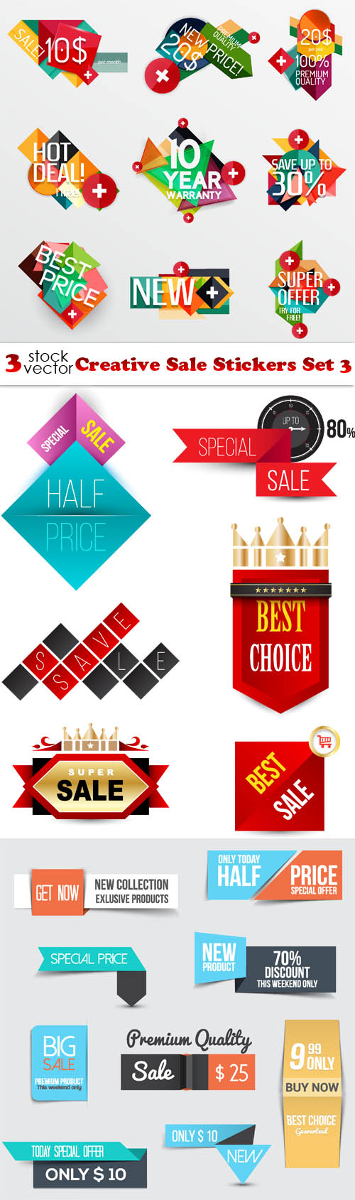 Vectors - Creative Sale Stickers Set 3