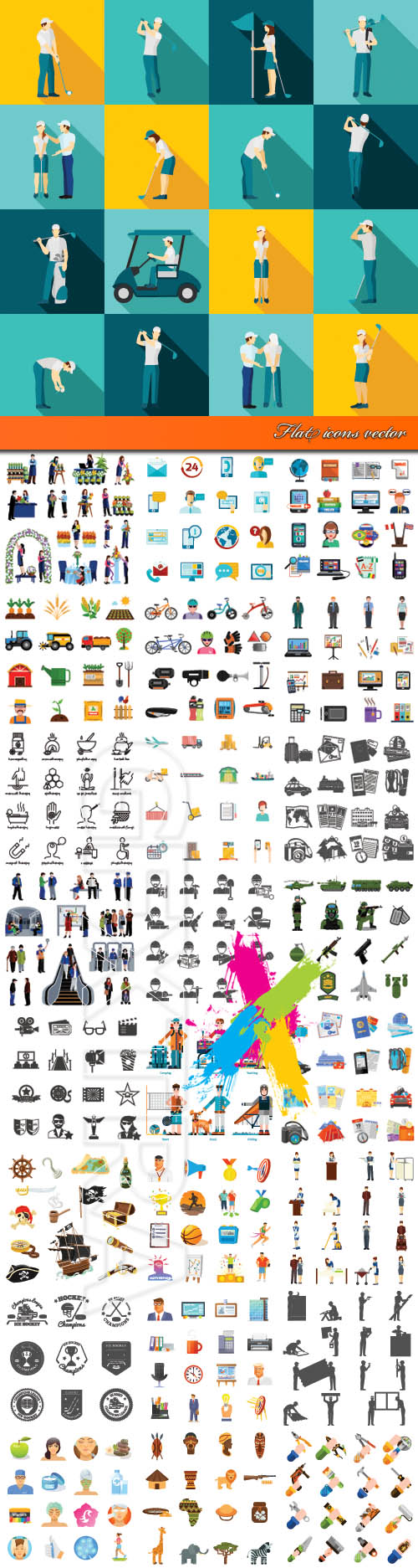 Flat icons vector