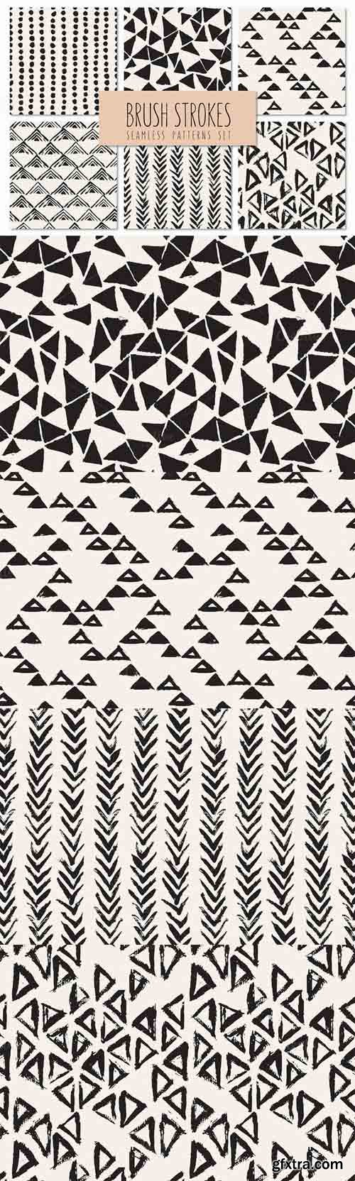 Brush Strokes. Seamless Patterns v.4