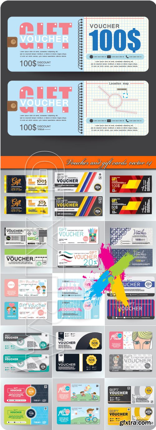 Voucher and gift cards vector 14