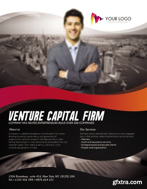 Venture Capital Firm Flyer PSD Template + Facebook Cover