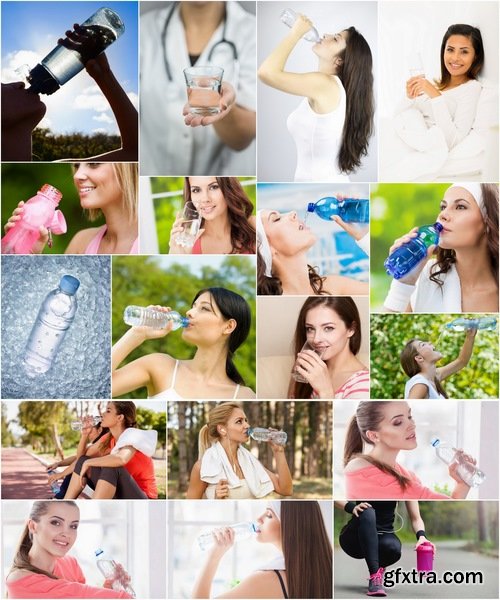 Collection of Fitness woman girl drinks water fresh clean water sports 25 HQ Jpeg