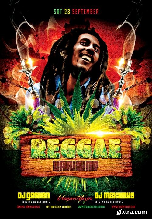 Reggae Uprising Flyer PSD Template + Facebook Cover