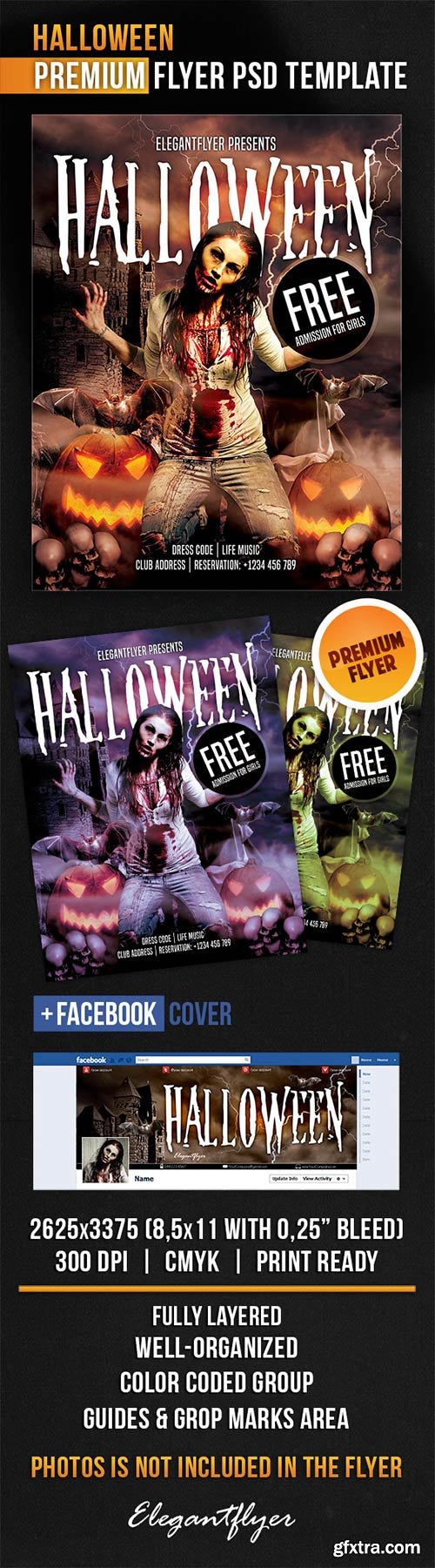 Halloween Flyer PSD Template + Facebook Cover