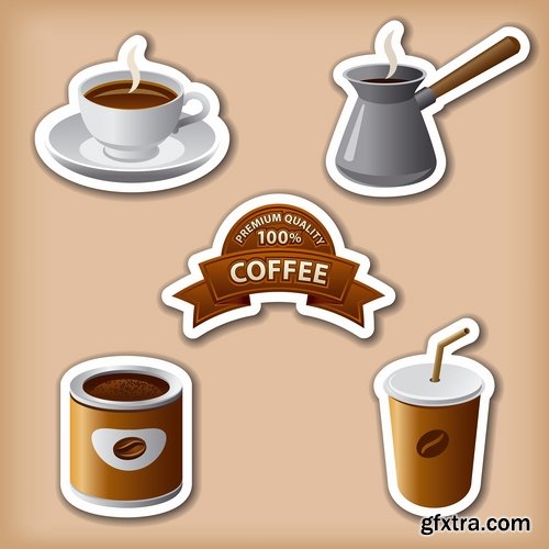 Collection of vector illustration picture painted icon different food items #2-25 Eps