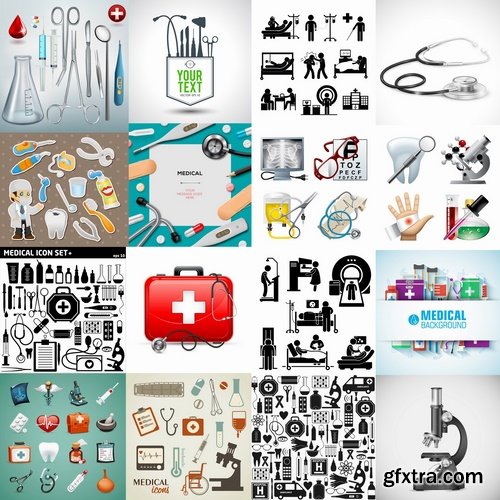 Collection of picture vector medical icon medical tool infographics 25 EPS