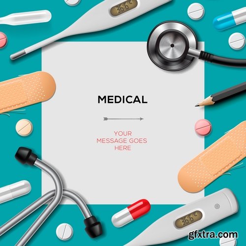 Collection of picture vector medical icon medical tool infographics 25 EPS