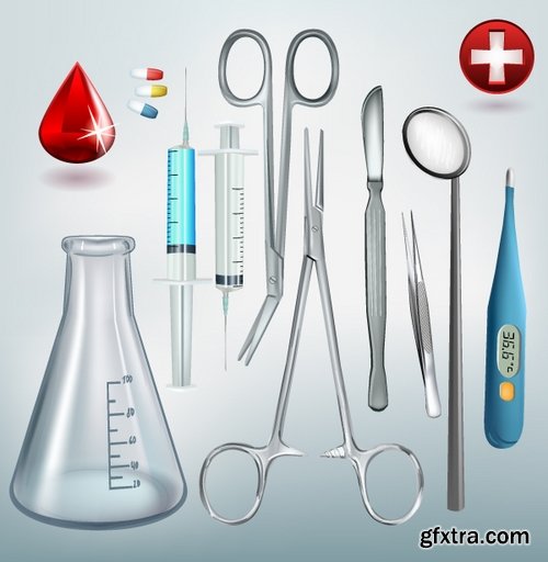 Collection of picture vector medical icon medical tool infographics 25 EPS