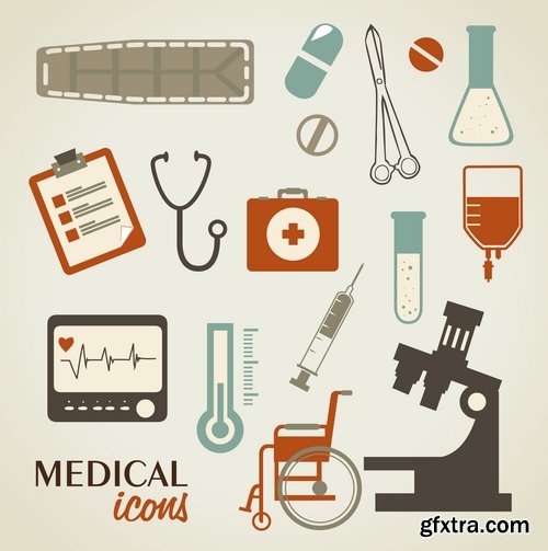 Collection of picture vector medical icon medical tool infographics 25 EPS