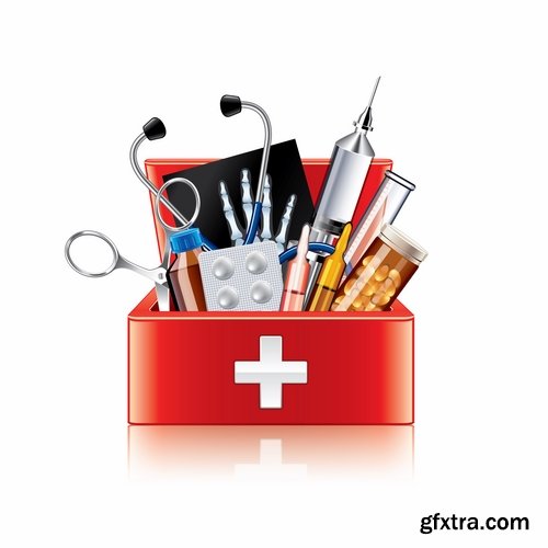 Collection of picture vector medical icon medical tool infographics 25 EPS