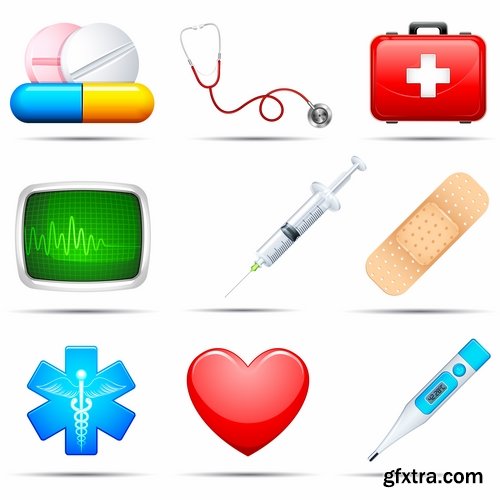 Collection of picture vector medical icon medical tool infographics 25 EPS