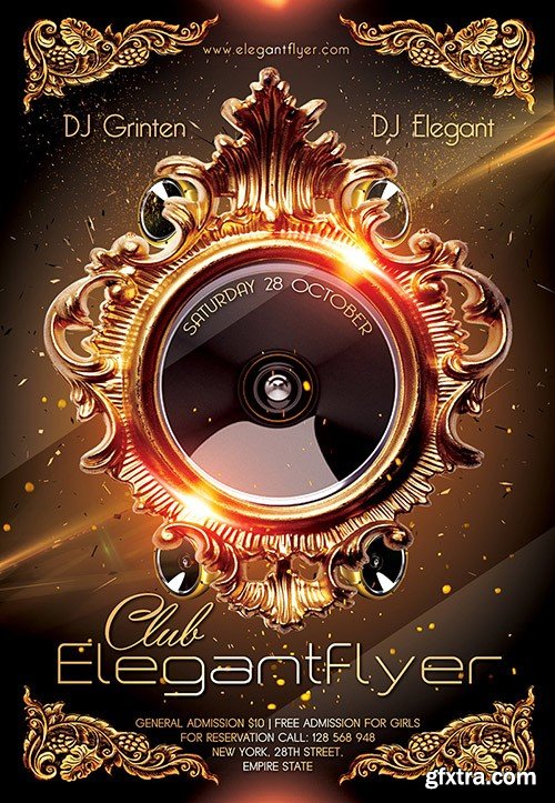 Club Elegantflyer Flyer PSD Template + Facebook Cover