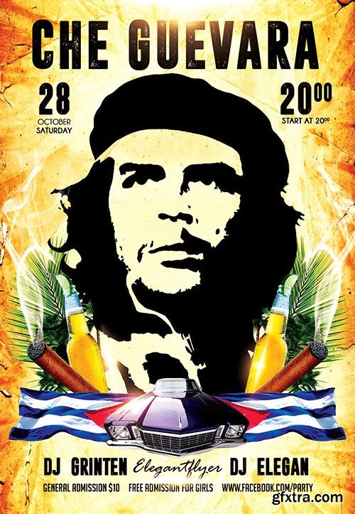 Che Guevara party Flyer PSD Template + Facebook Cover