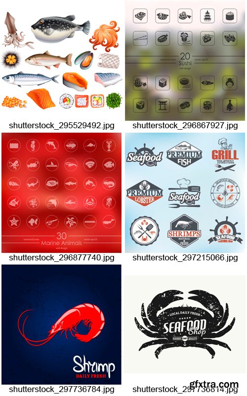 Amazing SS - Seafood Logos 3, 25xEPS