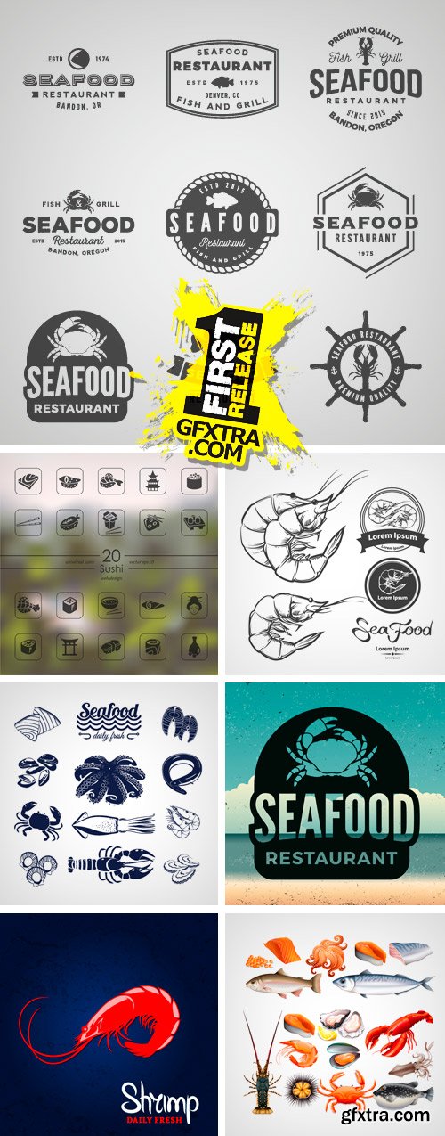 Amazing SS - Seafood Logos 3, 25xEPS