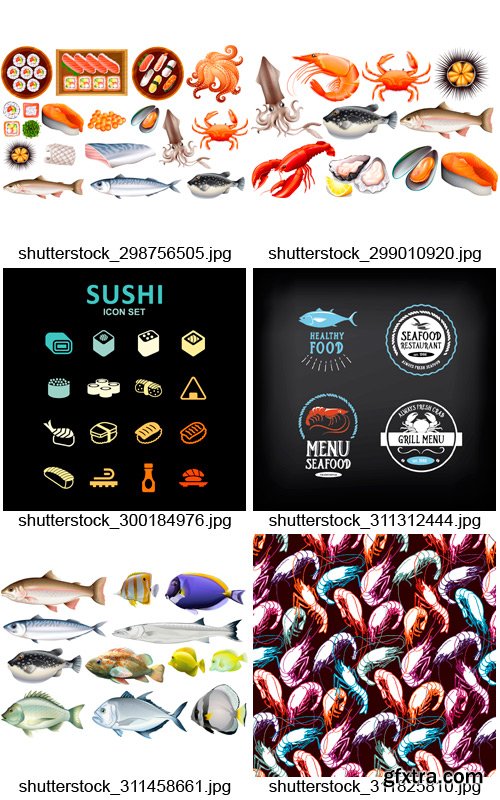 Amazing SS - Seafood Logos 3, 25xEPS