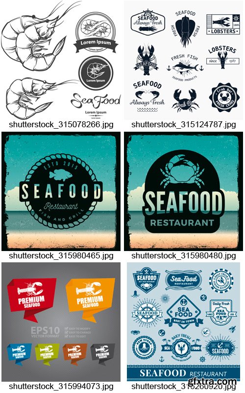 Amazing SS - Seafood Logos 3, 25xEPS