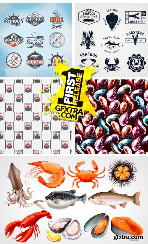 Amazing SS - Seafood Logos 3, 25xEPS