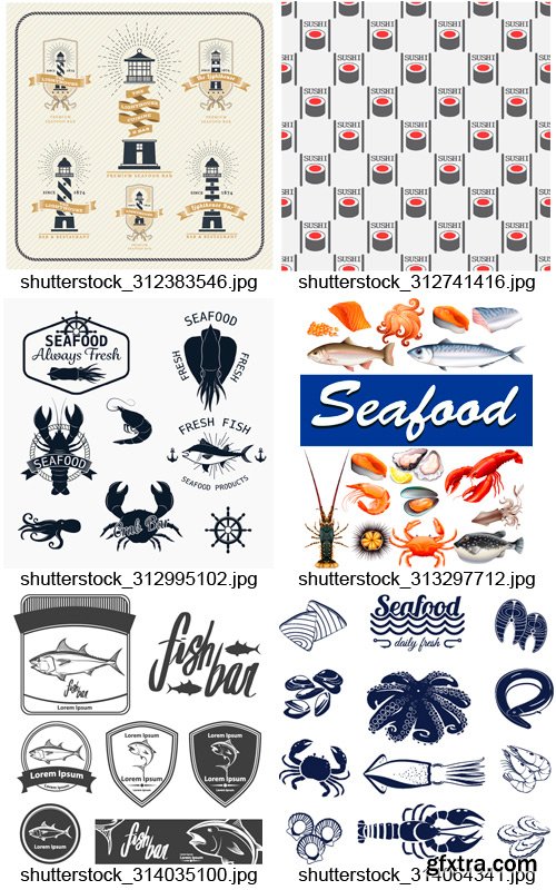 Amazing SS - Seafood Logos 3, 25xEPS