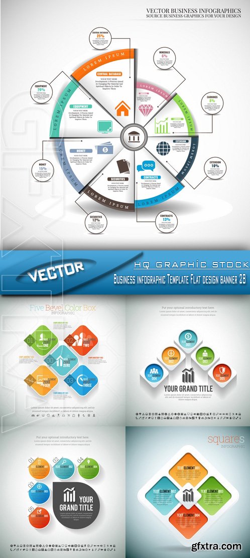 Stock Vector - Business infographic Template Flat design banner 28