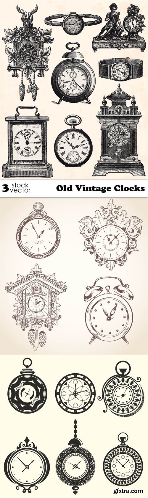 Vectors - Old Vintage Clocks