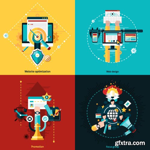 Templates flat illustrations design concept vector