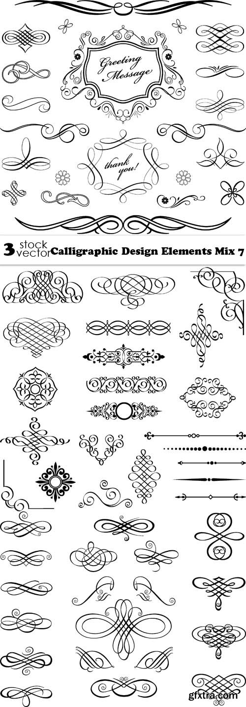 Vectors - Calligraphic Design Elements Mix 7