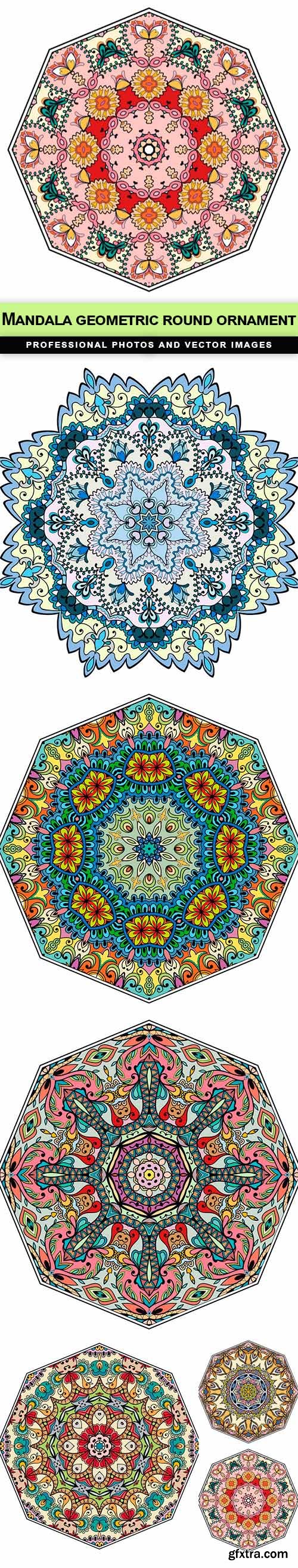 Mandala geometric round ornament - 6 EPS